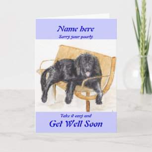 Neufundland Dog Get Well bald Karte Name hinzufüge