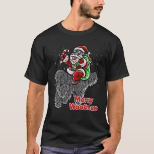 Neufundland Dog Santa Claus Hat Frohe Weihnachten T-Shirt