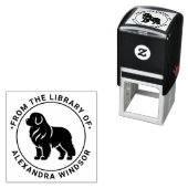 Neufundland Dog Stehend Sil Library Book Name Permastempel (Beispiel)