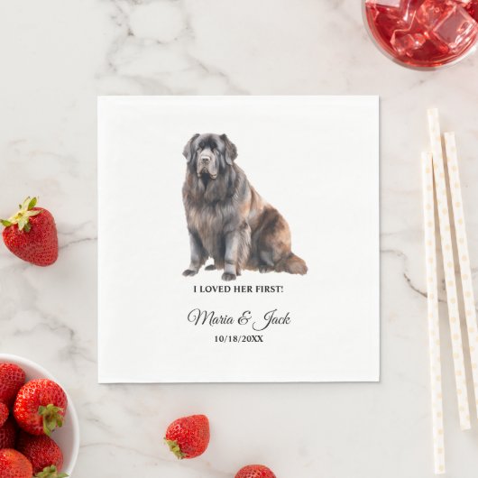 Neufundland Dog Wedding Napkins mit Foto Serviette (Beispiel)