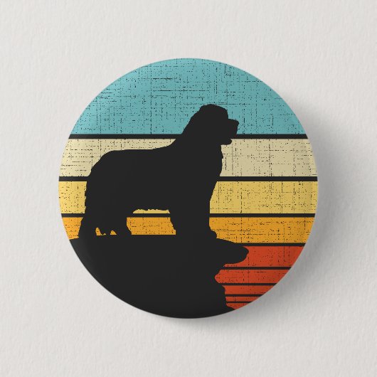Neufundland Eigentümer Retro Vintag Doppy Puppy Lo Button (Vorderseite)