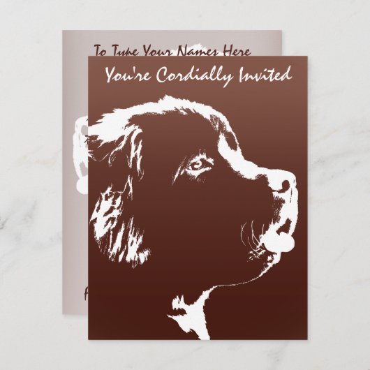 Neufundland Einladungen Personalisieren Hunde-RSVP (Vorne/Hinten)