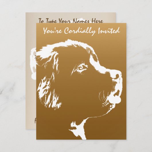 Neufundland Einladungen Personalisieren Hunde-RSVP (Vorne/Hinten)