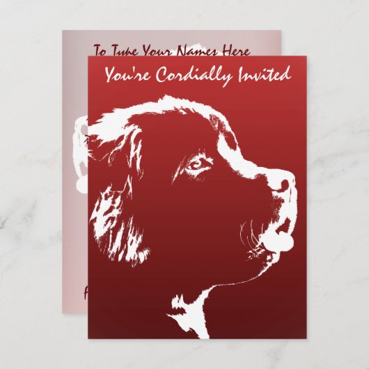 Neufundland Einladungen Personalisieren Hunde-RSVP (Vorne/Hinten)