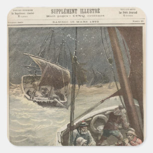Neufundland Fishermen Quadratischer Aufkleber