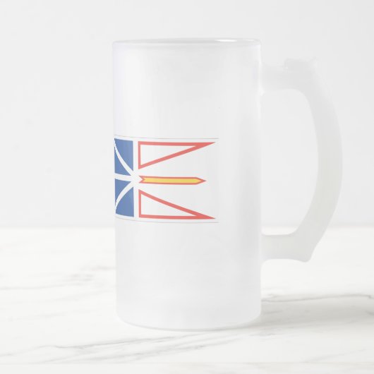 NEUFUNDLAND-FLAGGE MATTGLAS BIERGLAS (Rechts)