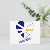 Neufundland Flaggenherz mit Namen Postkarte (Stehend Vorderseite)