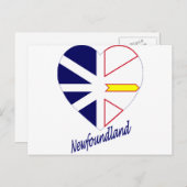 Neufundland Flaggenherz mit Namen Postkarte (Vorne/Hinten)