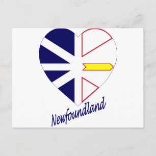 Neufundland Flaggenherz mit Namen Postkarte