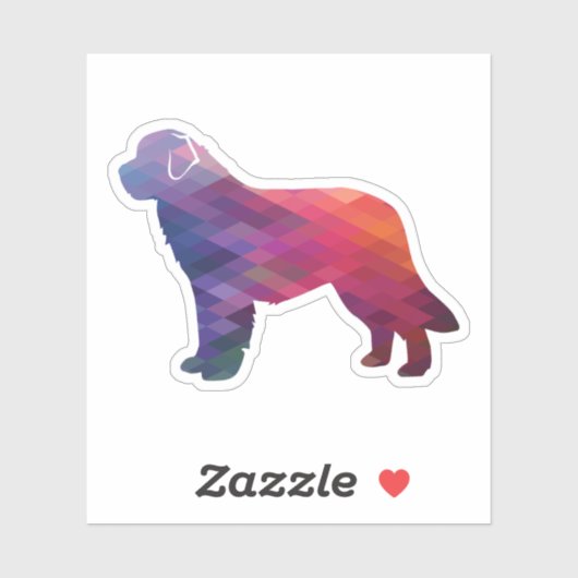 Neufundland Geo Silhouette Lila Aufkleber (Blatt)