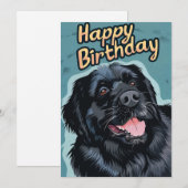 Neufundland Hund Birthday Feiertagskarte (Vorne/Hinten)