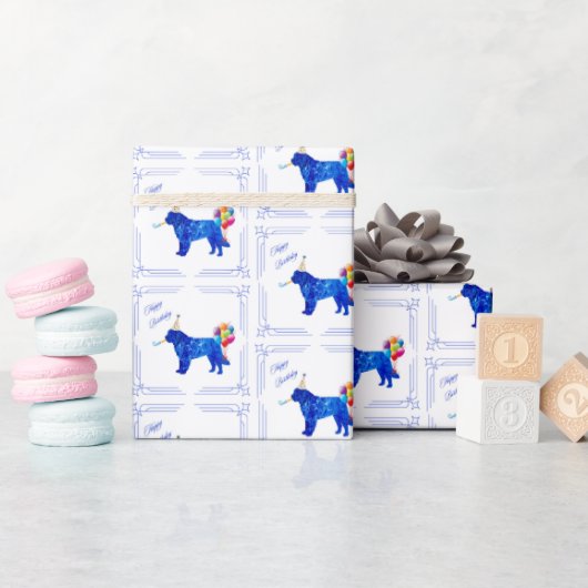 Neufundland Hund Birthday Geschenkpapier (Babyparty)