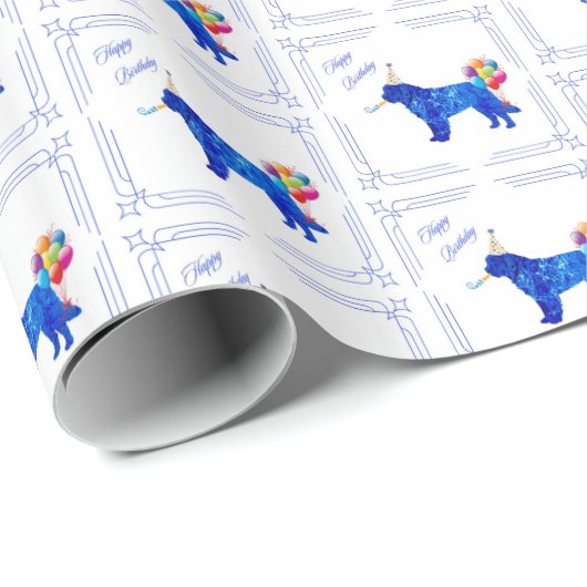 Neufundland Hund Birthday Geschenkpapier (Rolleneckpunkt)
