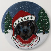 Neufundland-Hund Button (Vorderseite)