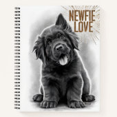 Neufundland-Hund der Liebe Newfie Notizblock (Vorderseite)