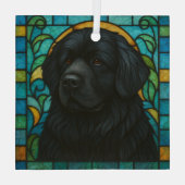 Neufundland Hund "Festglas" Ornament Aus Glas (Rückseite)