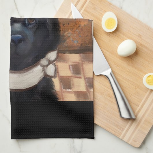 Neufundland-Hund Geschirrtuch (Viertel Falte)