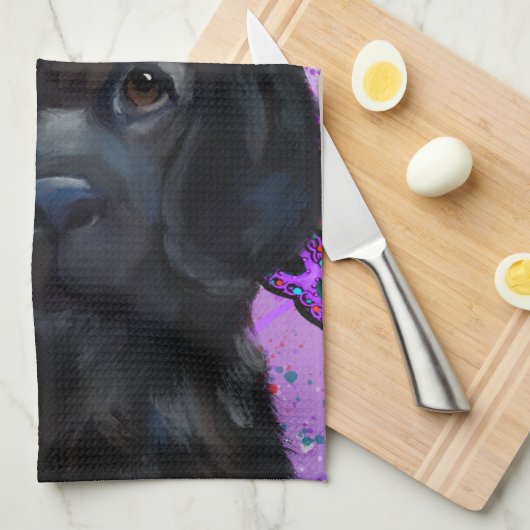 Neufundland-Hund Geschirrtuch (Viertel Falte)