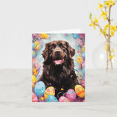 Neufundland Hund Happy Oaster Karte (Gelbe Blume)