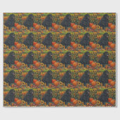 Neufundland Hund Herbst Ernte Erntedank Geschenkpapier (Flach)