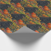 Neufundland Hund Herbst Ernte Erntedank Geschenkpapier (Ecke)