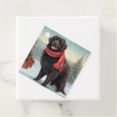 Neufundland Hund in Schnee Weihnachten Geschenkanhänger (Beispiel)