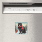 Neufundland Hund in Schnee Weihnachten Magnet (In Situ (Geschirrspüler))