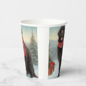 Neufundland Hund in Schnee Weihnachten Pappbecher (Rechts)