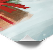 Neufundland Hund in Schnee Weihnachten Poster (Ecke)