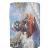 Neufundland Hund in Sledge Let it Snow Christmas Badematte (Vorderseite Vertikal)