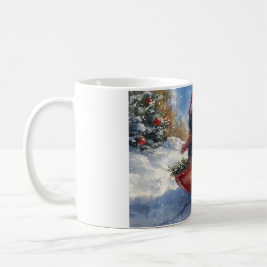 Neufundland Hund in Sledge Let it Snow Christmas Kaffeetasse (Links)