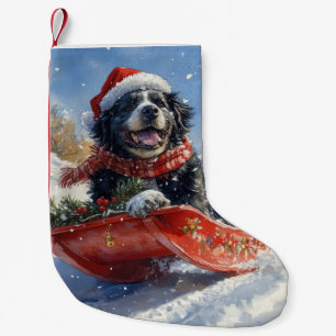Neufundland Hund in Sledge Let it Snow Christmas Kleiner Weihnachtsstrumpf