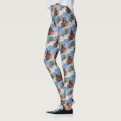 Neufundland Hund in Sledge Let it Snow Christmas Leggings (Links)