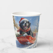 Neufundland Hund in Sledge Let it Snow Christmas Pappbecher (Vorderseite)
