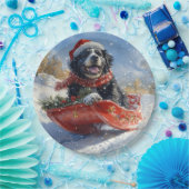 Neufundland Hund in Sledge Let it Snow Christmas Pappteller (Party)