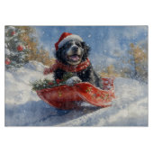 Neufundland Hund in Sledge Let it Snow Christmas Schneidebrett (Vorderseite)