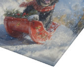 Neufundland Hund in Sledge Let it Snow Christmas Schneidebrett (Ecke)