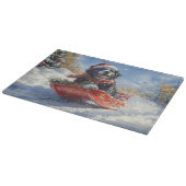 Neufundland Hund in Sledge Let it Snow Christmas Schneidebrett (Ecke)