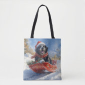 Neufundland Hund in Sledge Let it Snow Christmas Tasche (Vorderseite)