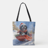Neufundland Hund in Sledge Let it Snow Christmas Tasche (Rückseite)