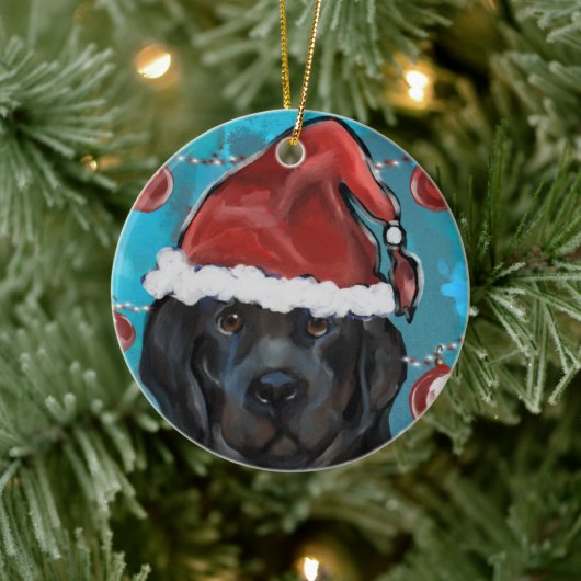 Neufundland-Hund Keramik Ornament (Baum)