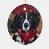 Neufundland-Hund Keramik Ornament (Links)