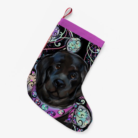 Neufundland-Hund Kleiner Weihnachtsstrumpf (Vorderansicht (hängend))