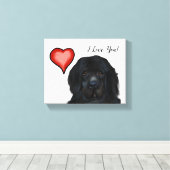 Neufundland-Hund Leinwanddruck (Insitu (Holzboden))