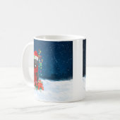 Neufundland Hund mit Weihnachtsgeschenken Kaffeetasse (Vorderseite Links)