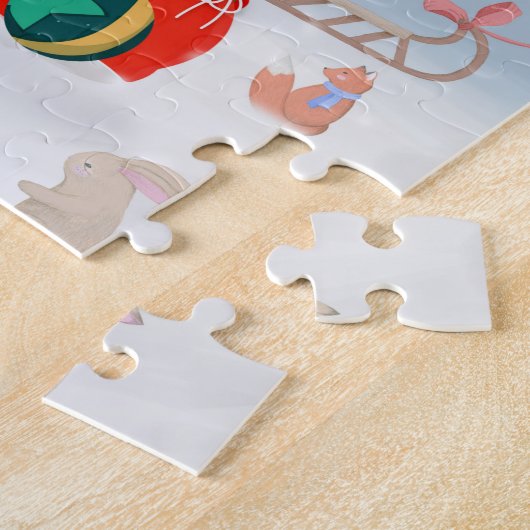 Neufundland Hund mit Weihnachtsgeschenken Puzzle (Seite)