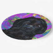 Neufundland-Hund Pappteller (Schrägansicht)