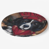 Neufundland-Hund Pappteller (Schrägansicht)