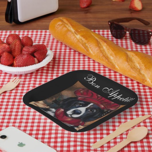 Neufundland-Hund Pappteller (Picknick)