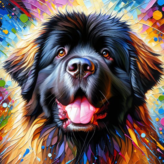 Neufundland Hund Portrait Akrylkkunstdruckhund Puzzle